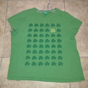 Kids Green Clover Print T‑Shirt